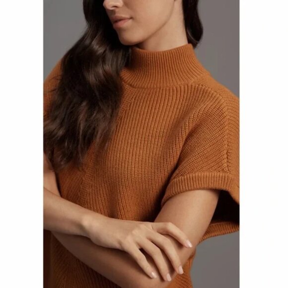 Brand New by Anthropologie Short-Sleeve Mock-Neck Sweater Mini Dress - Picture 4 of 10